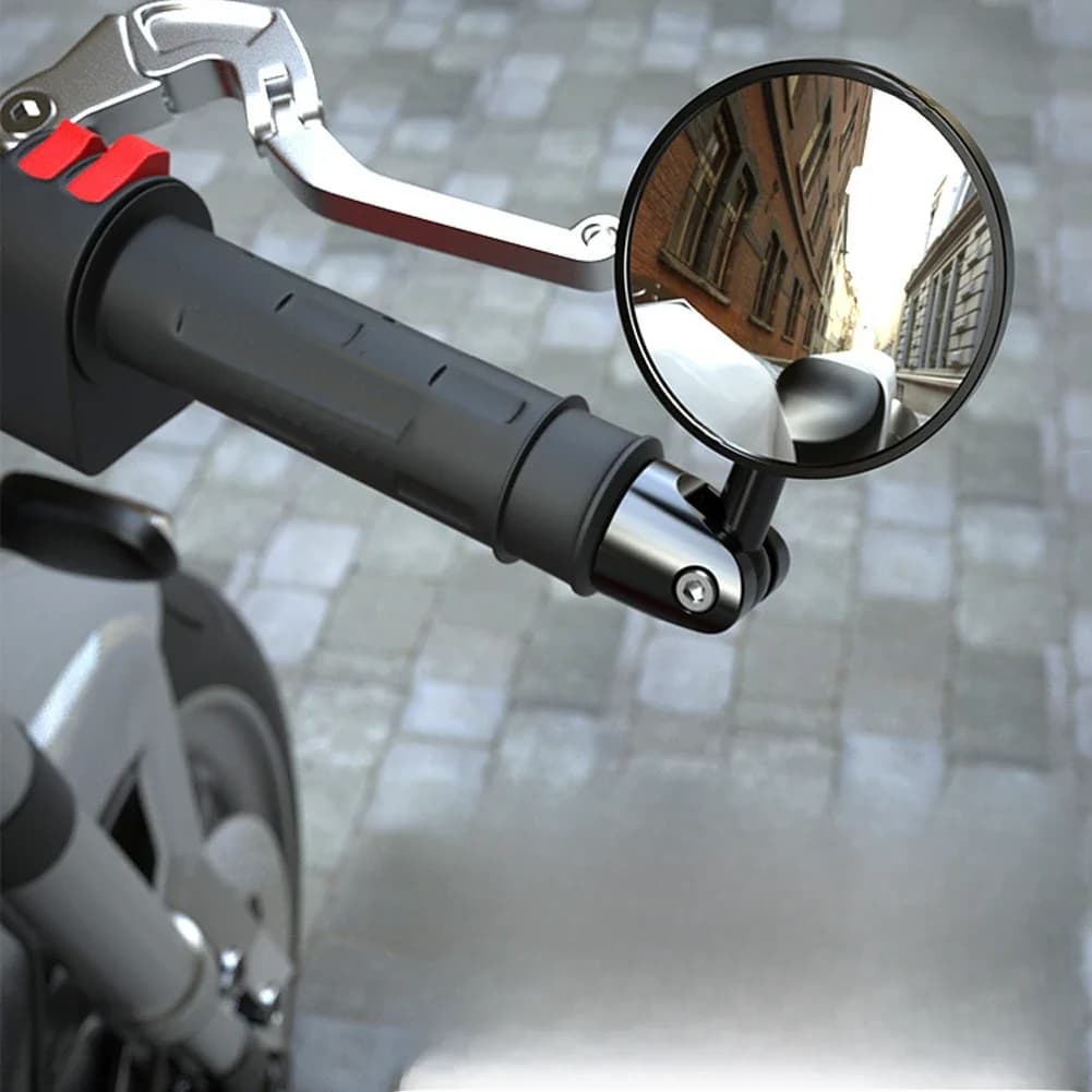 Rétroviseurs de moto ronds de 7/8 pouces, 2 pièces, extrémité de la barre de poignée pliable, côté de moto pour café Racer, nouveau universel