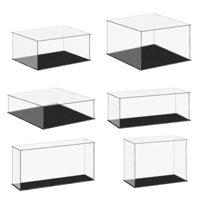 Présentoir en acrylique Transparent, boîte de rangement en plastique, Cube à assembler, vitrine anti-poussière pour objets de collection,