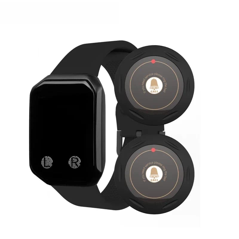 BYHUBYENG transmetteur de soins infirmiers Zumbador bouton d'alarme montre sans fil appel serveur rue cloche d'urgence Camarero équipement