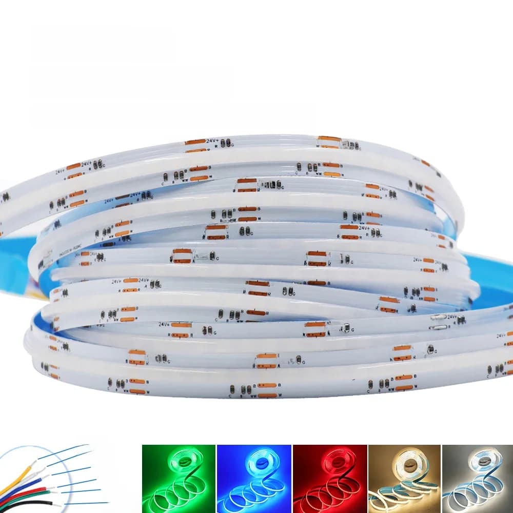 RGBCCT RGB RGBW RGBWW COB LED bande lumineuse 24V 784 840LED s Flexible COB lampe bande réglable ruban d'éclairage linéaire 1m 2m 3m 4m 5m