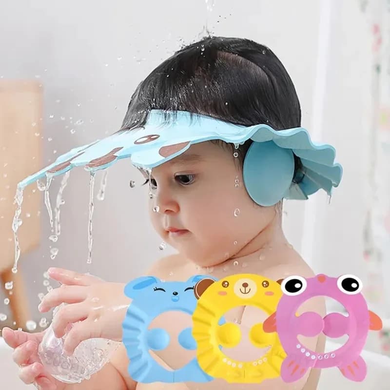 Bonnet de douche en forme d'animal mignon, Protection des yeux, Protection des oreilles, léger, dessin animé, bonnet de Protection pour bébé,