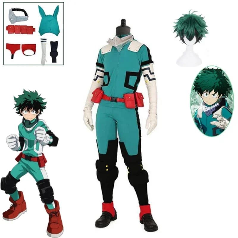 Anime mon héros académie Midoriya Izuku Deku bataille Cosplay Kostum Halloween Costume fête carnaval unisexe ensemble