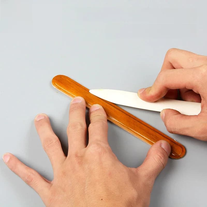 WUTA 100% os de boeuf véritable os de vache dossiers outils en cuir pour le marquage pliant rainurage bord du papier reliure taches enlever grattoir