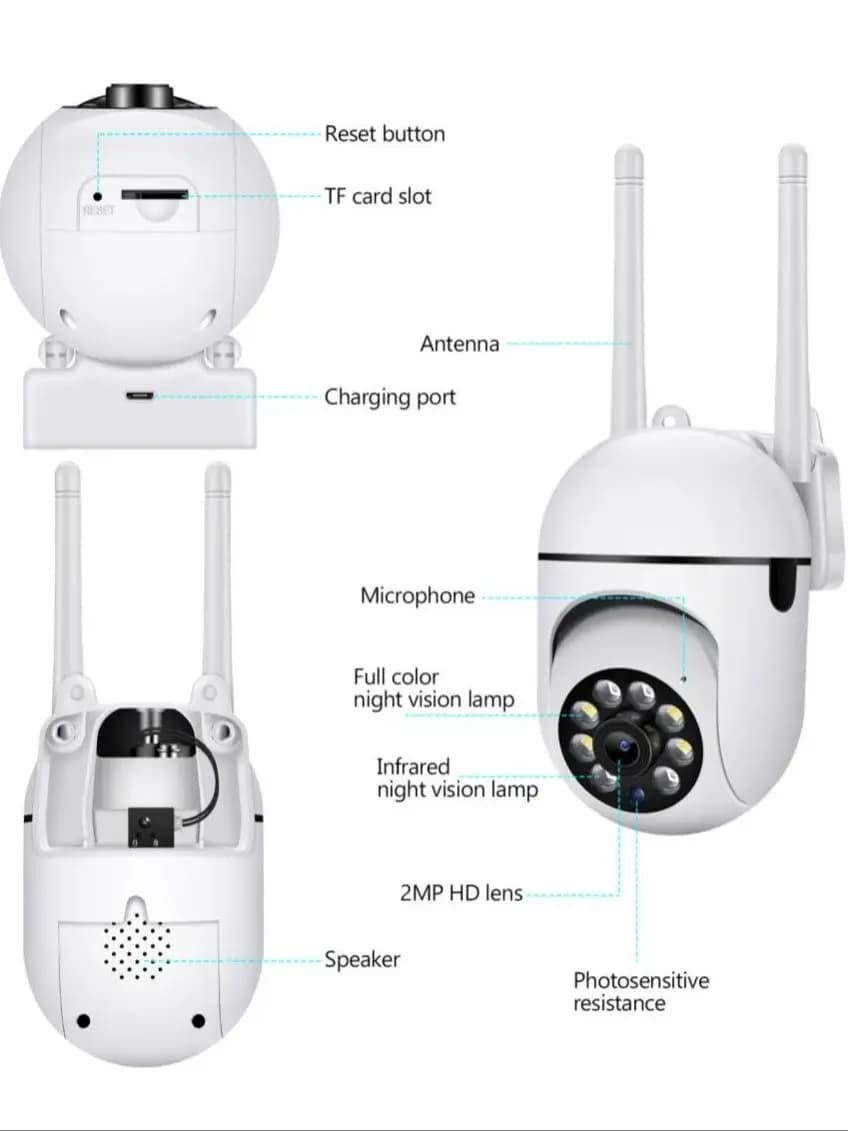 8MP Wifi IP Surveillance de sécurité sans fil caméra PTZ 4X Zoom caméras suivi Audio bidirectionnel HD nuit couleur caméra