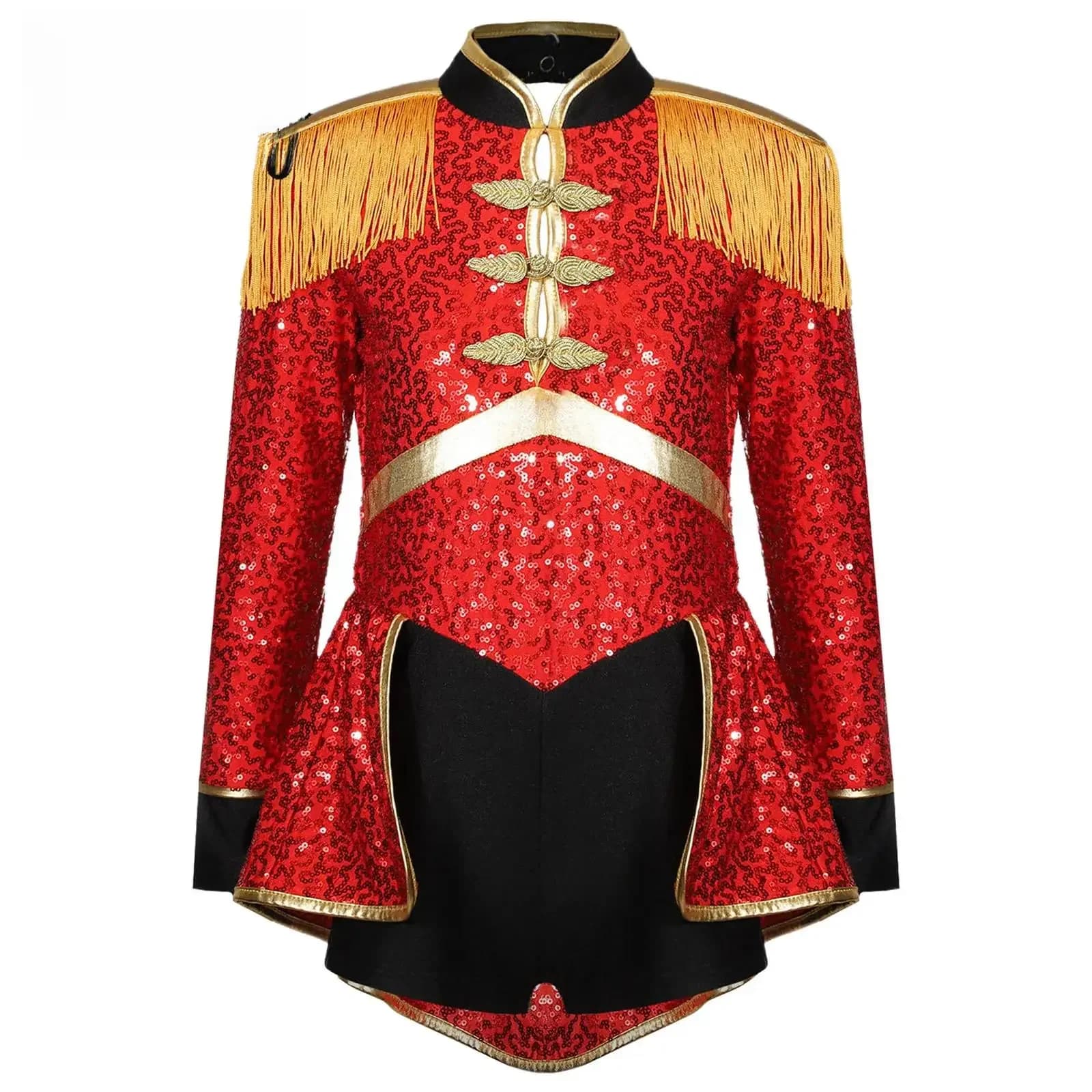 Costume de maître de cirque pour filles, robe à paillettes brillantes à manches longues, combinaison de fête d'halloween, tenues de Cosplay