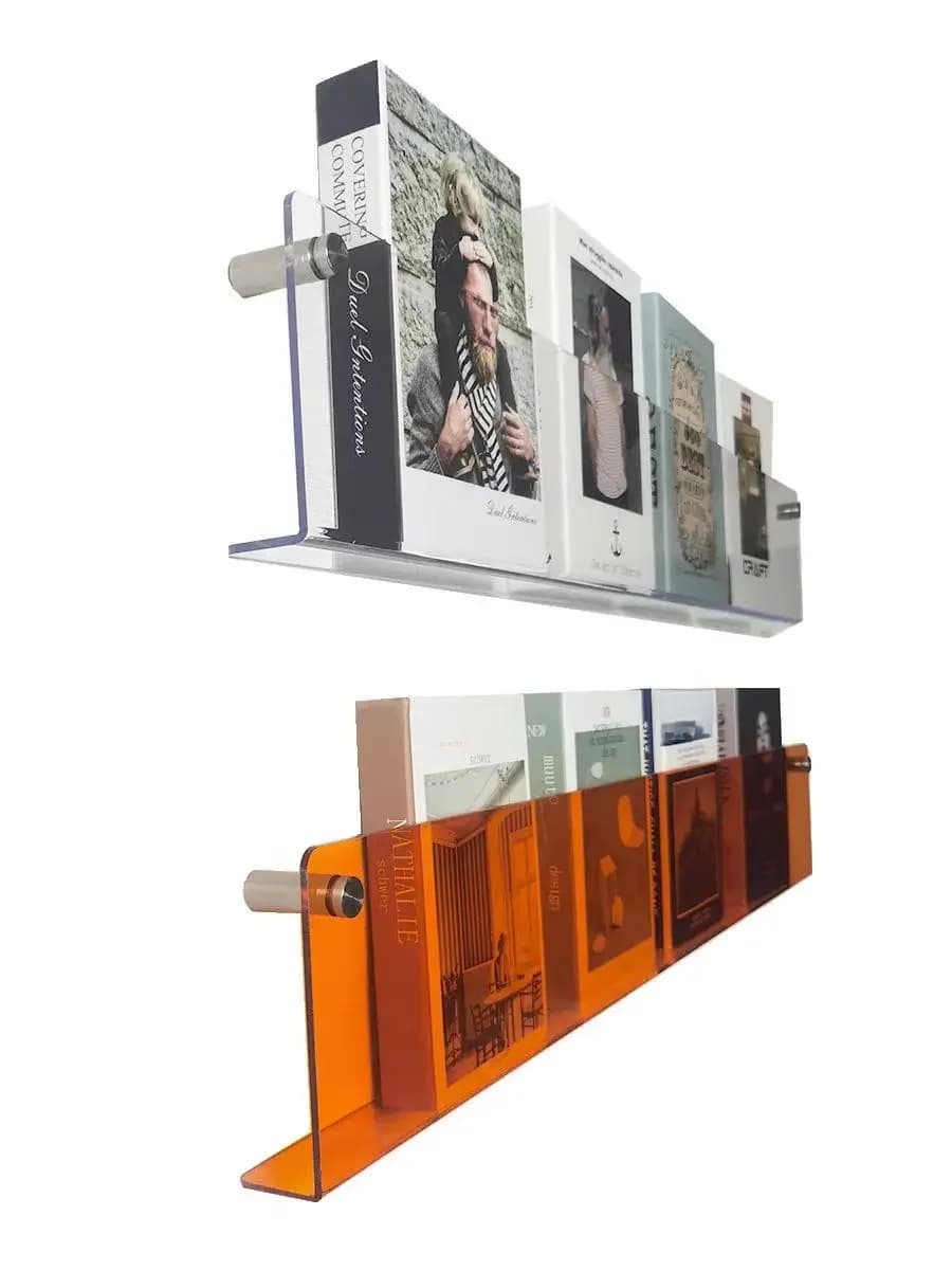 Porte-revues en acrylique de couleur, porte-brochures, support de disque 30/40/50cm, support de littérature, étagère suspendue, support de