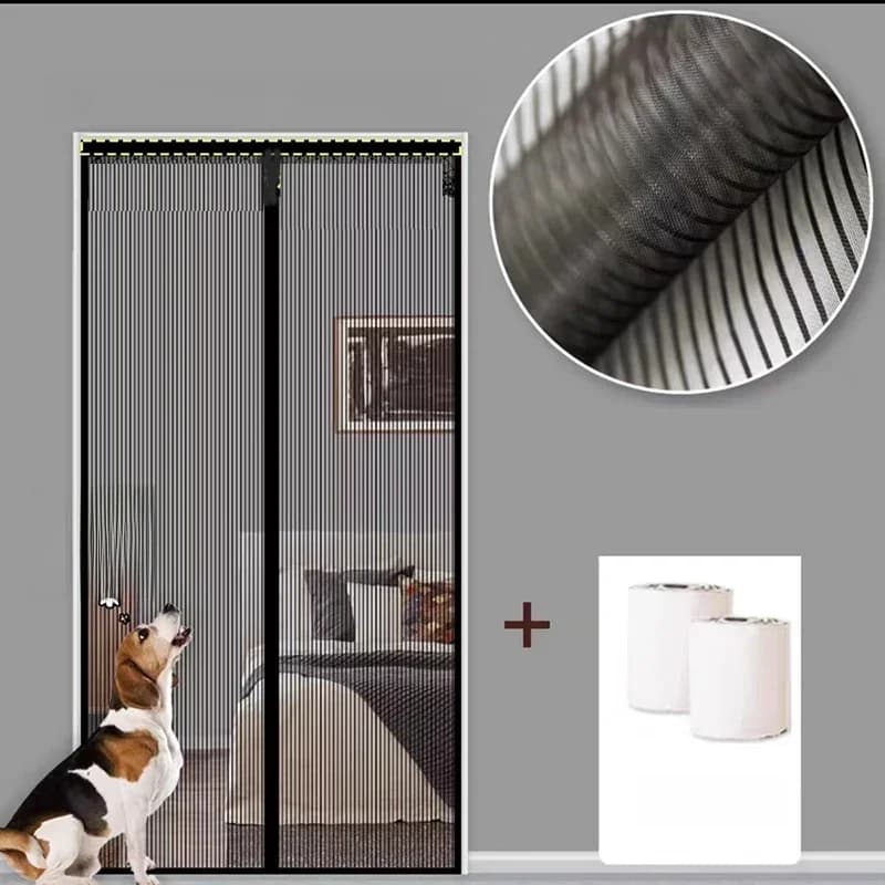 Rideau de porte anti-moustique, maille diamant magnétique, cloison anti-insectes, ménage