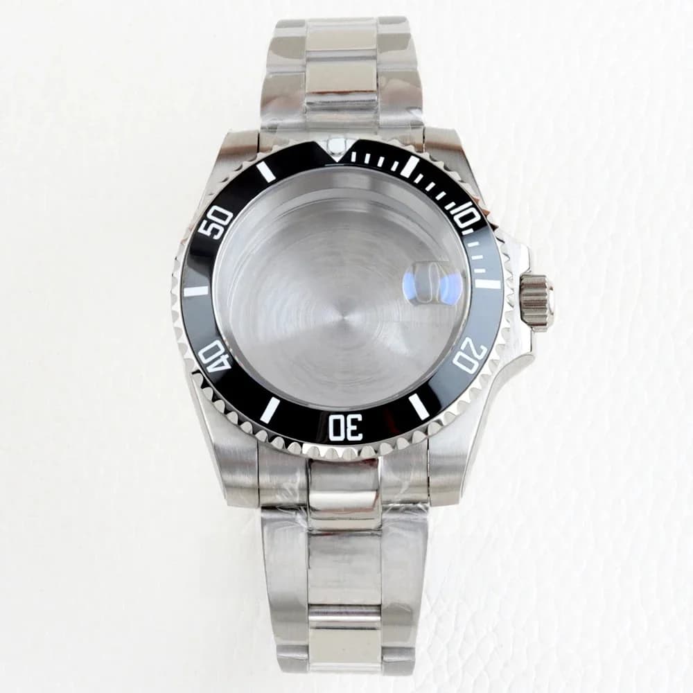 Boîtier NH35 40mm, lunette en céramique saphir pour boîtier Submariner, mouvement NH35 NH36, cadran 28.5mm, Bracelet huître en acier inoxydable