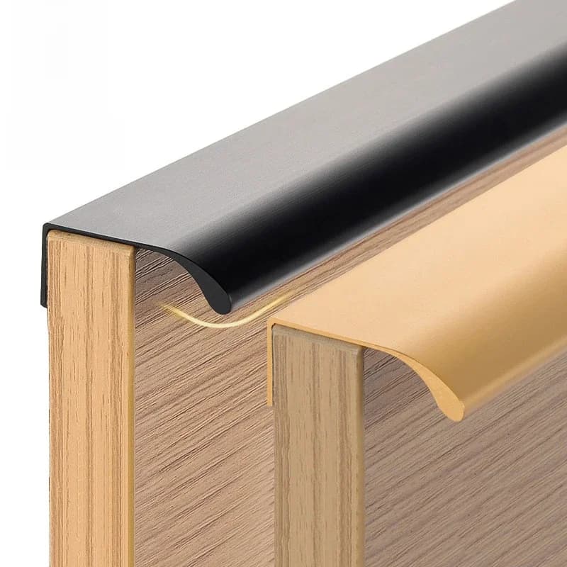 KAK poignées d'armoire cachées noires poignées de cuisine en alliage d'aluminium poignées de porte de placard boutons de tiroir longue poignée de