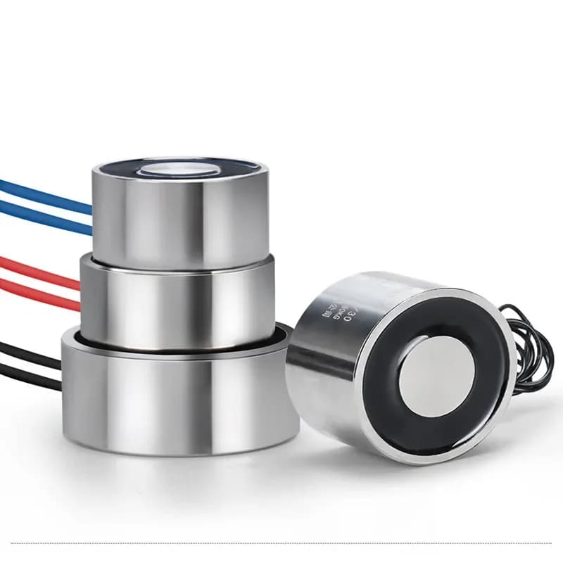 1PC Électroaimant Rond Type Ventouse - Puissance d'Attraction 0.3~120KG - Mini Électroaimant Puissant 12/24 Volts DC