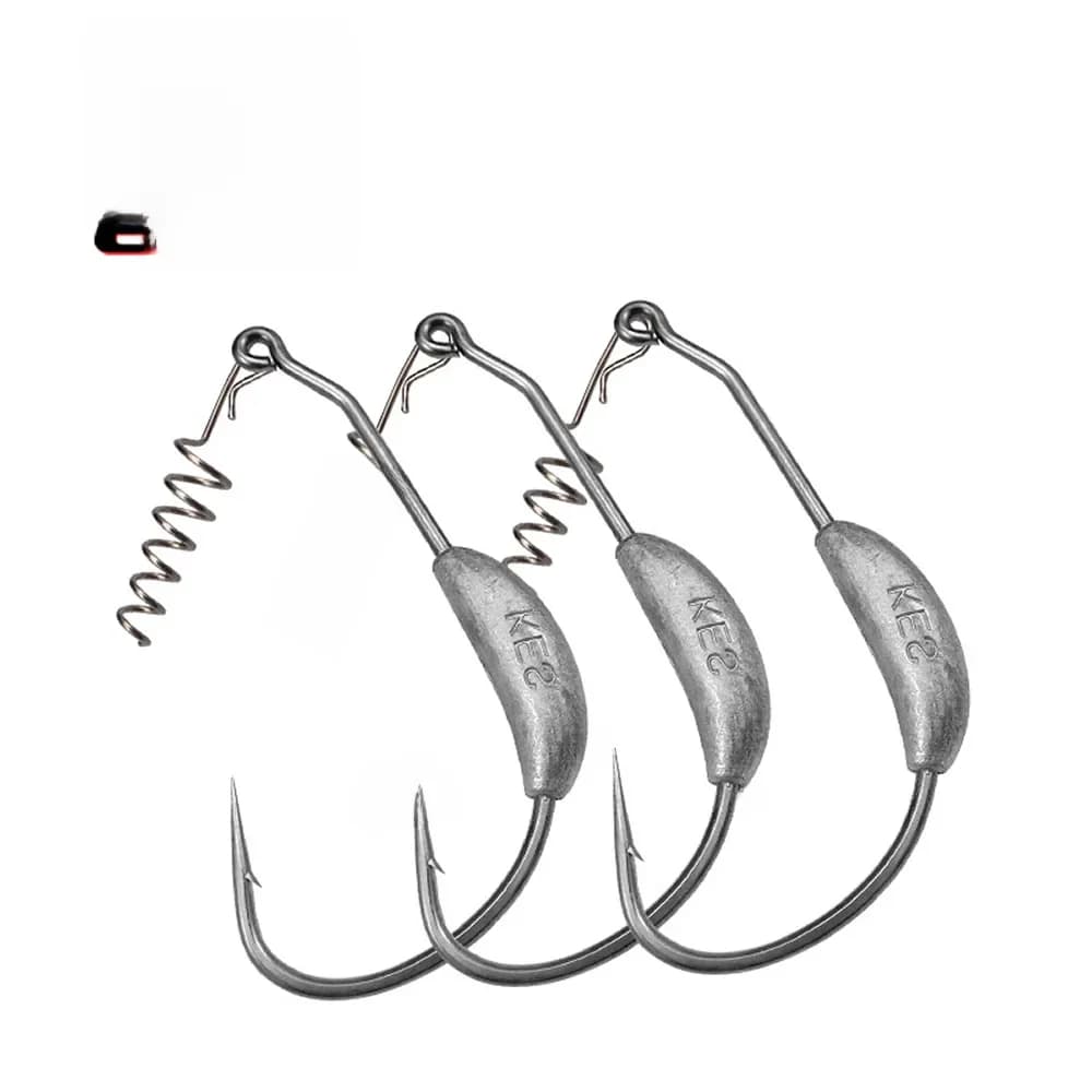 ESFISHING – hameçon de pêche en acier à haute teneur en carbone, 5 pièces, 3.5g, 10g, 14g, 26g, large manivelle, tête de gabarit, leurre souple