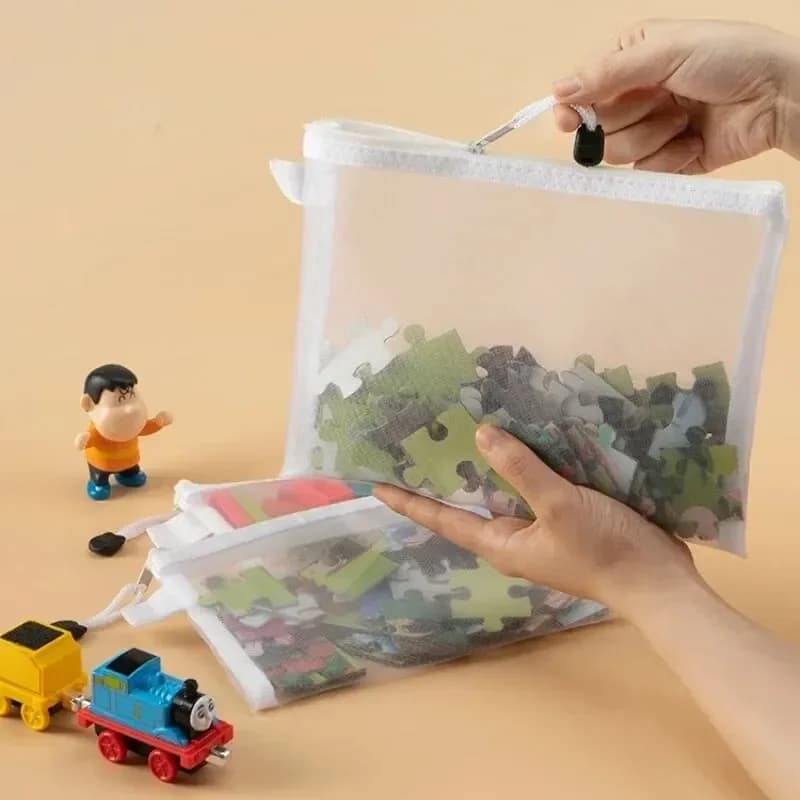Sac de rangement en maille à fermeture éclair, 1 à 3 pièces, bloc de construction, Puzzle, sous-paquet, fermeture éclair à particules pour