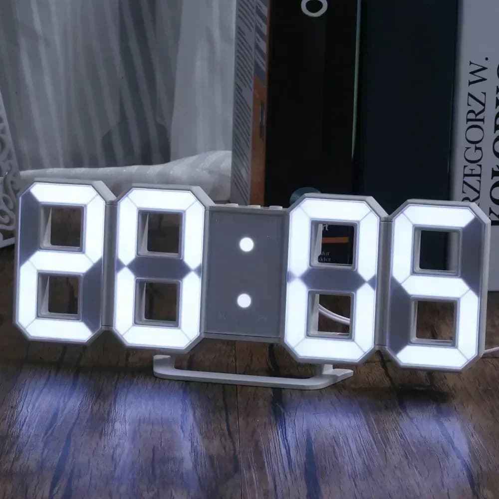 Réveil numérique LED 3D, horloge murale, heure, date, température pour la maison, la cuisine, le bureau, horloges décor de jardin