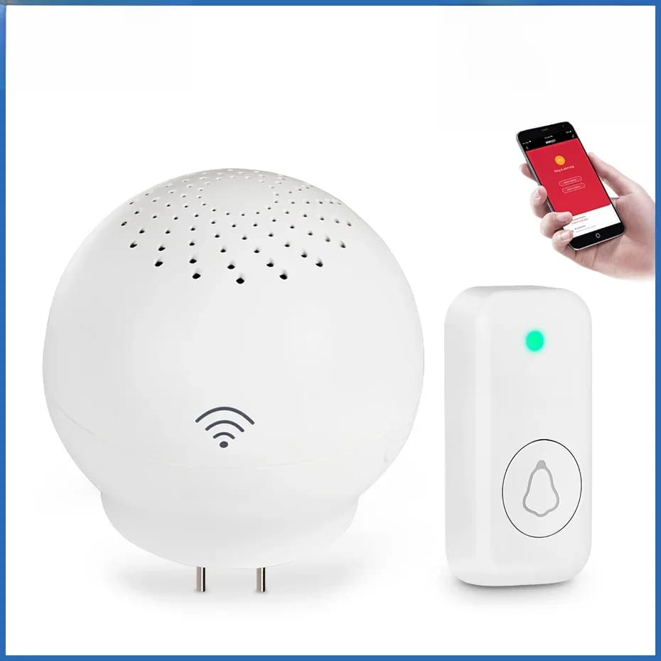 KERbiomtuya-Sonnette intelligente et système d'alarme WiFi, 52 sonneries, sonnette de porte, vie intelligente, sans fil, gamme 100 mètres, alarme