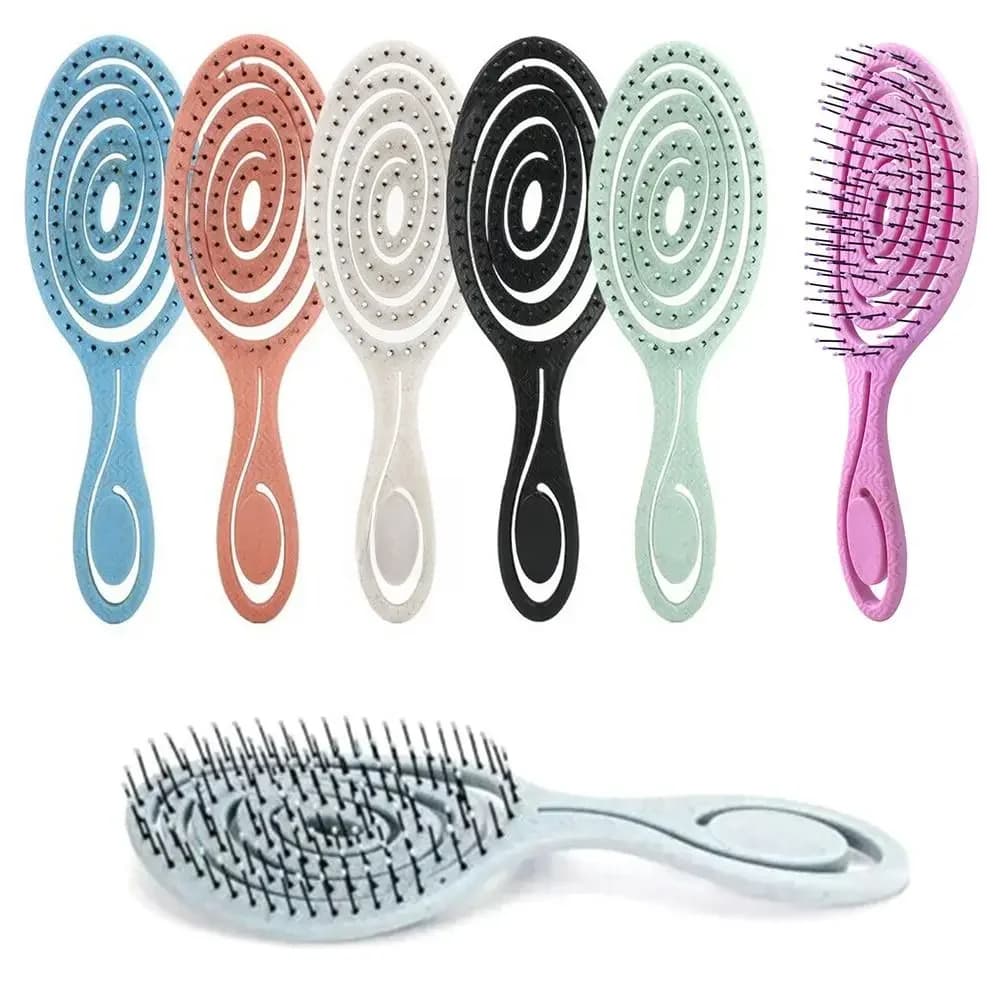 Peigne de massage élastique pour salon de coiffure, épingles souples évidées, brosse à cheveux antistatique, support et séchage, outils de