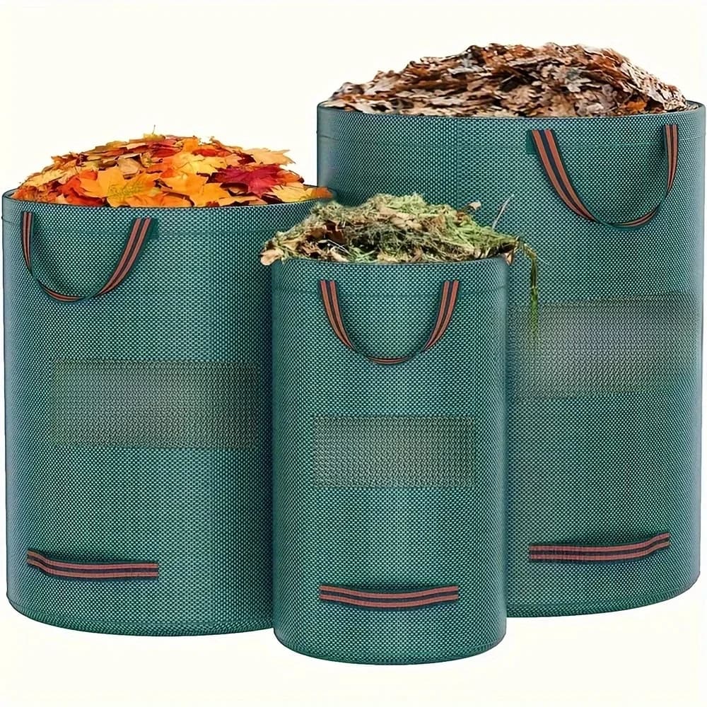 Sacs à déchets de jardin en PP robustes – Sacs à débris de cour réutilisables avec tissu industriel et poignées pour la collecte de plantes et
