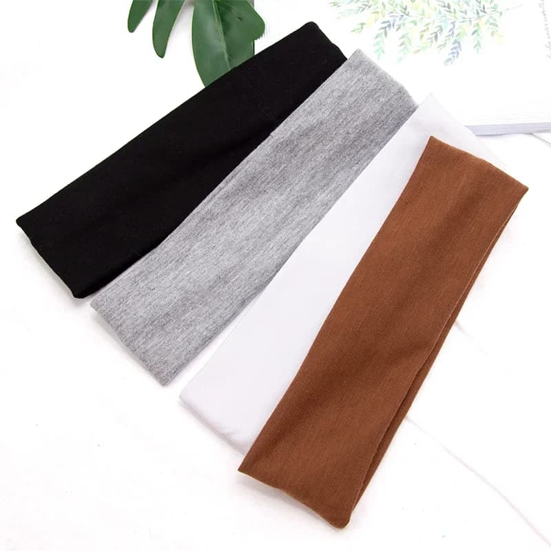 Bandeau élastique en coton, bandeaux à la mode pour femmes et hommes, solide, course à pied, Fitness, Yoga, extensible, maquillage, accessoires