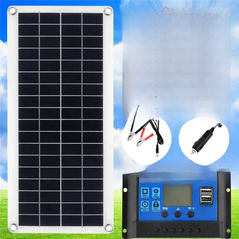 Kit de panneaux solaires 30W 12V, double sortie USB, cellules solaires, panneau solaire 20A 30A 40A 50A, contrôleur pour voiture, Yacht, batterie,