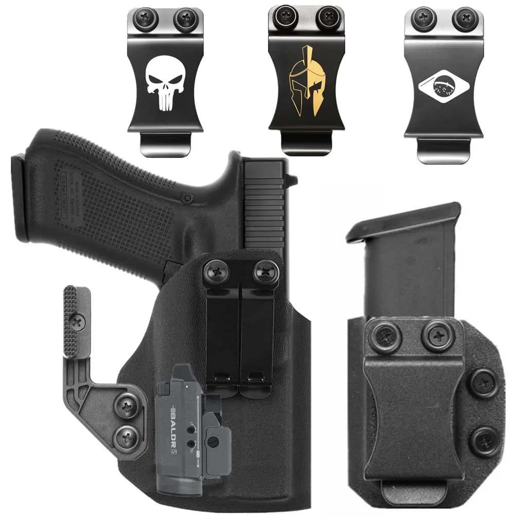 Kydex étui interne pour Glock 17 19 19X 25 31 45 MOS avec Olight Baldr S PL Mini 2 800 Lumens GM23 lampe de poche lumière tactique