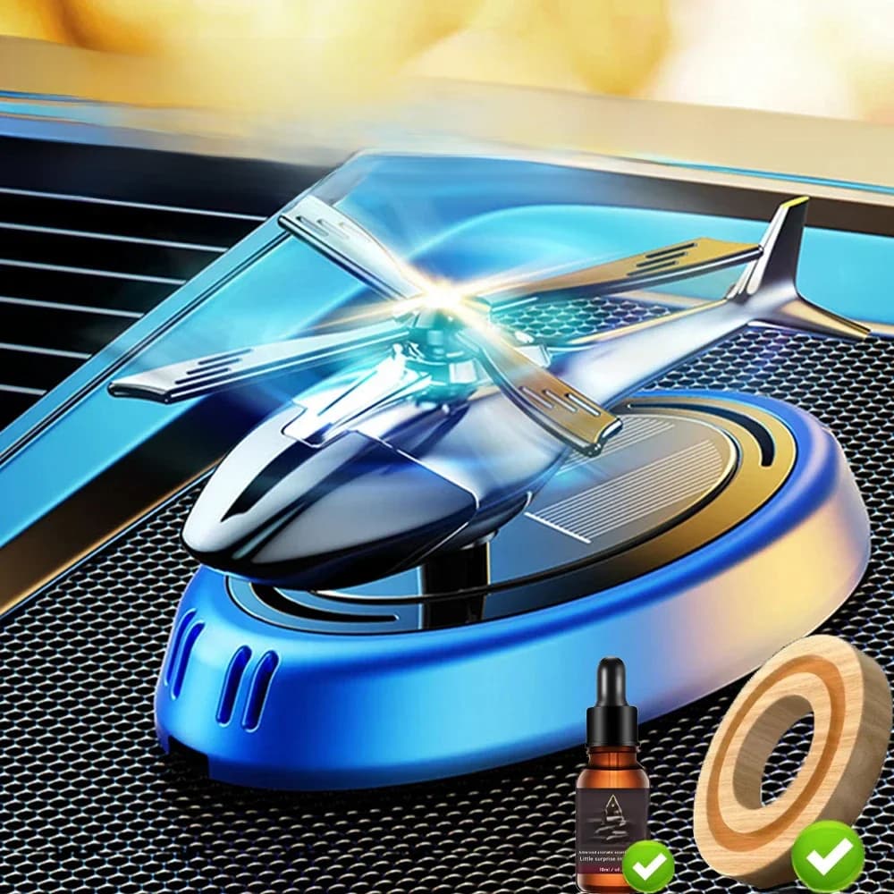 Hélicoptère rotatif à énergie solaire, aromathérapie solaire, désodorisant de voiture en alliage + ABS, diffuseur d'arôme automatique de parfum