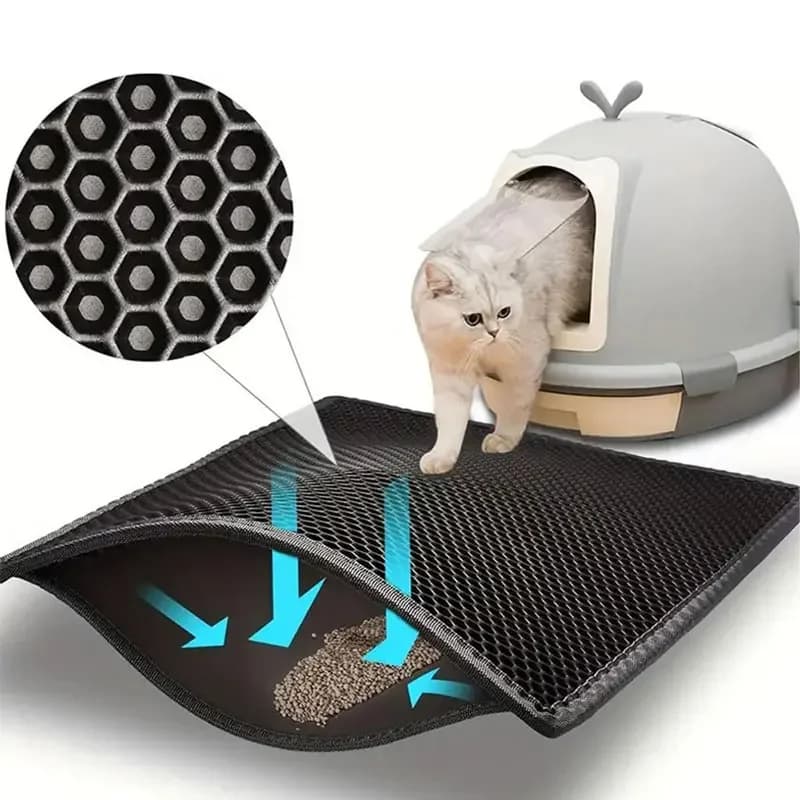 Litière imperméable pour chat, double couche, piégeage, produits et accessoires pour animaux de compagnie