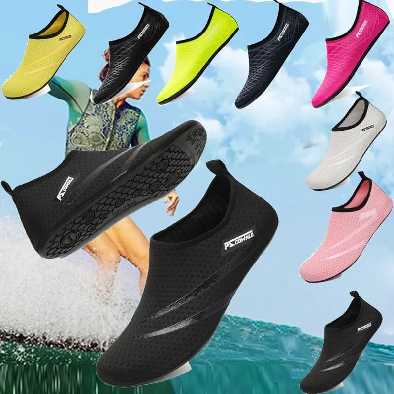 Chaussures de sports nautiques pieds nus chaussettes de yoga aquatique à séchage rapide à enfiler pour hommes femmes