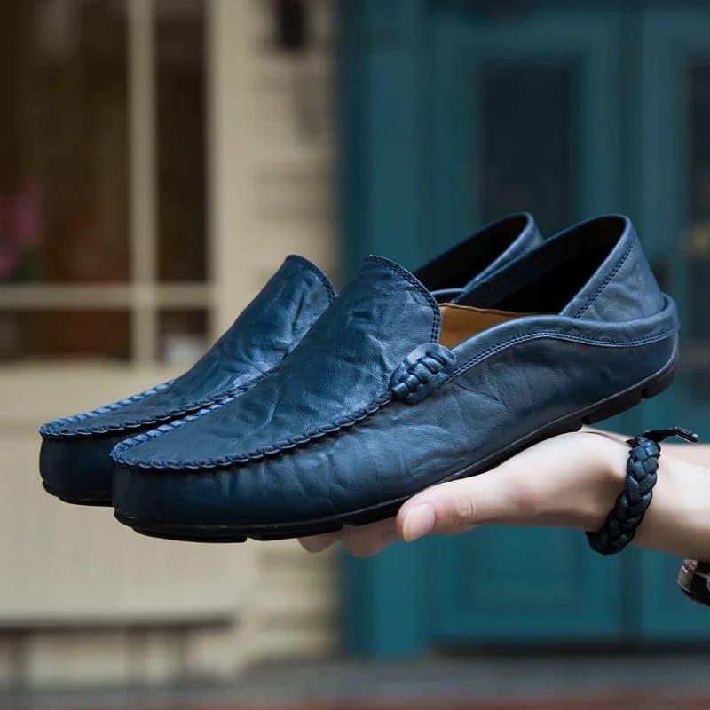 Hommes chaussures décontracté en cuir véritable hommes mocassins mocassins concepteur sans lacet bateau chaussures de haute qualité Chaussure