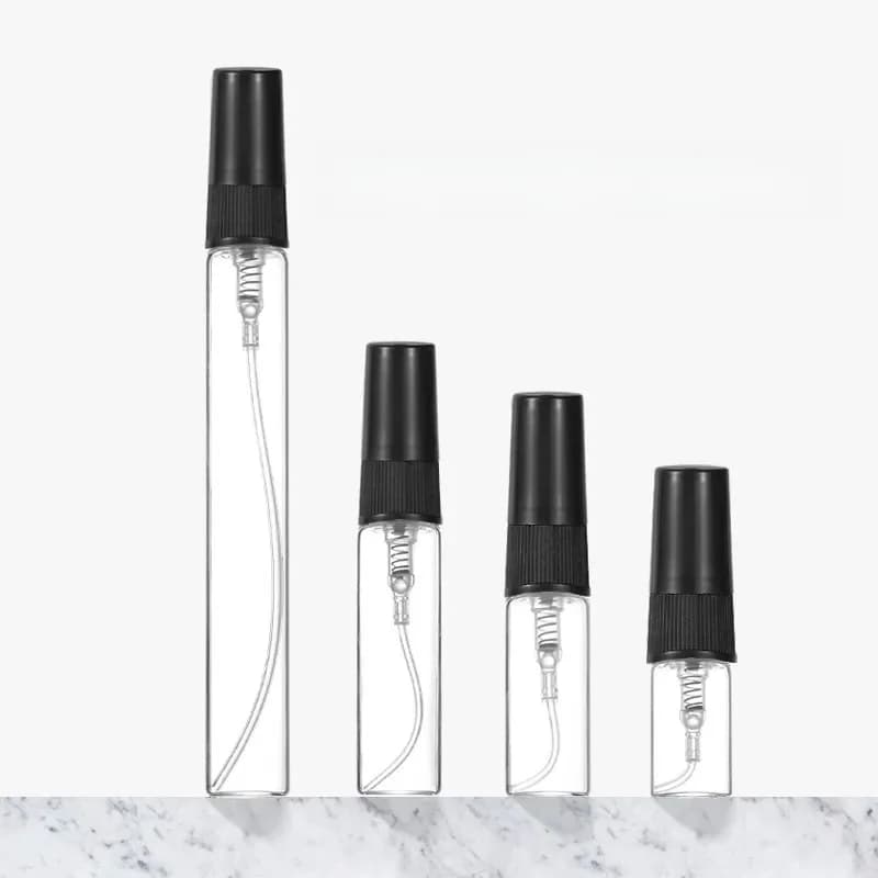 50/100 pièces 2ML 3ML 5ML 10ML noir Portable bouteille de parfum en verre vide bouteille rechargeable bouteille de cosmétiques échantillon flacons