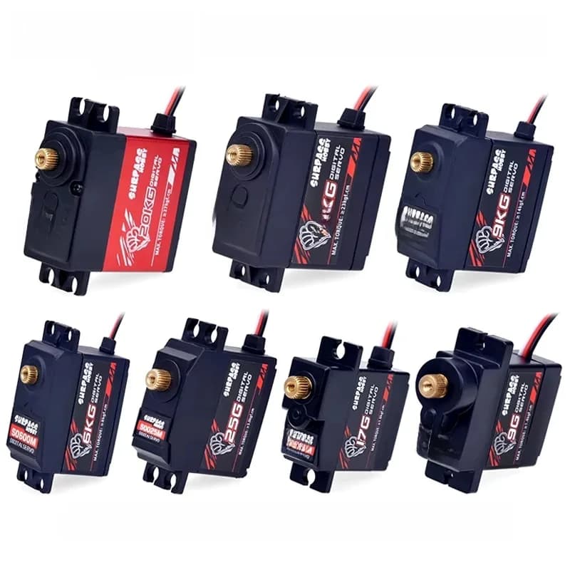 Nouveau mécanisme de servomoteur numérique Override, passe-temps 9G/17/25G 6KG 9KG 15KG 20KG, Micro Servo à engrenages métalliques pour Robot
