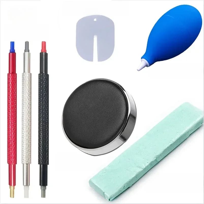 Kits de réparation de montres, tampons de protection pour souffleur d'air et de poussière en caoutchouc, stylo à aiguille, brosse de nettoyage,