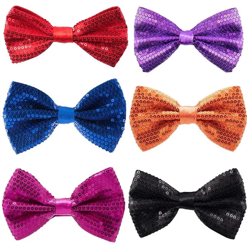 Noeud papillon à paillettes pour femmes et hommes, nœud papillon brillant, fête, spectacle de danse, Noël, enfant, étudiant, accessoires