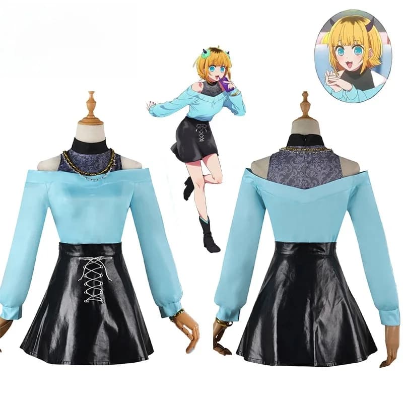 Mem Cho Cosplay Anime Oshi No Ko Costume jupe cheveux blonds chapeaux Mem perruque Halloween Cho Mem Cosplay Costume pour femmes filles