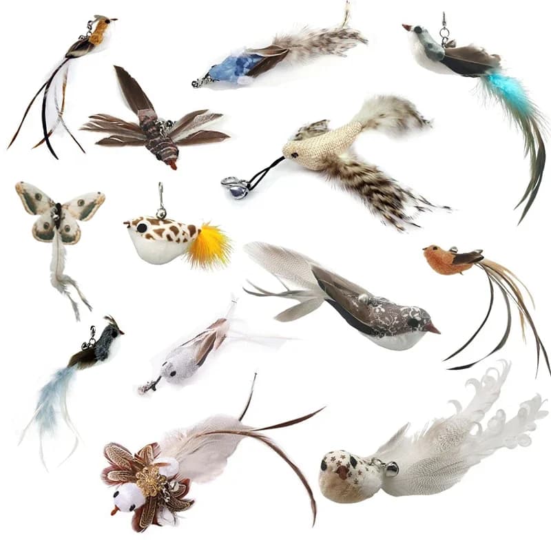 Baguette mains libres pour chat oiseau/plumes, avec cloche, ventouse puissante, jouets interactifs pour chats, chaton, exercice de chasse, produits