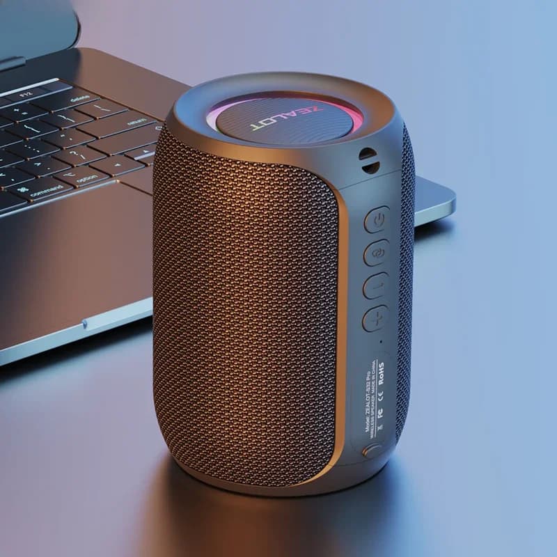 Zealot-S32PRO Haut-parleur Bluetooth puissant, basse sans fil, lumière LED, haut-parleurs extérieurs, caisson de basses, Support de boîte de son