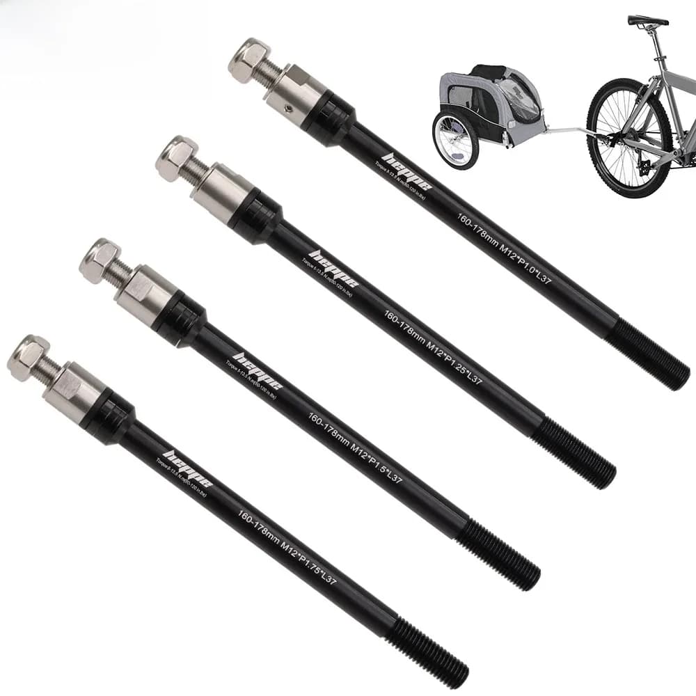 Remorque de vélo HEPPE à axe traversant, remorque de chargement pour enfant, axe traversant 160-178mm, axe d'attelage de remorque de vélo M12