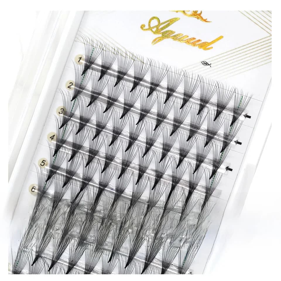 AGUUD cils préfabriqués ventilateurs étroits 3D/5D/6D/8D/10D/12D tige mince Base pointue Volume russe ventilateur Extensions de cils Faux vison