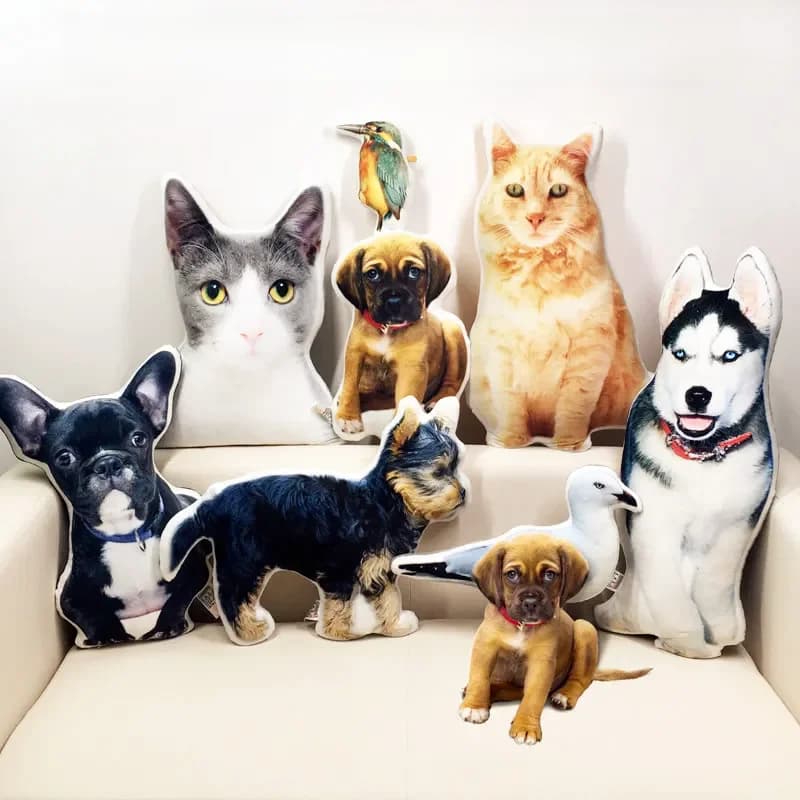 Coussin en peluche personnalisé pour animaux de compagnie, coussin de chien bricolage, oreiller de chat animal en peluche, canapé décoratif de