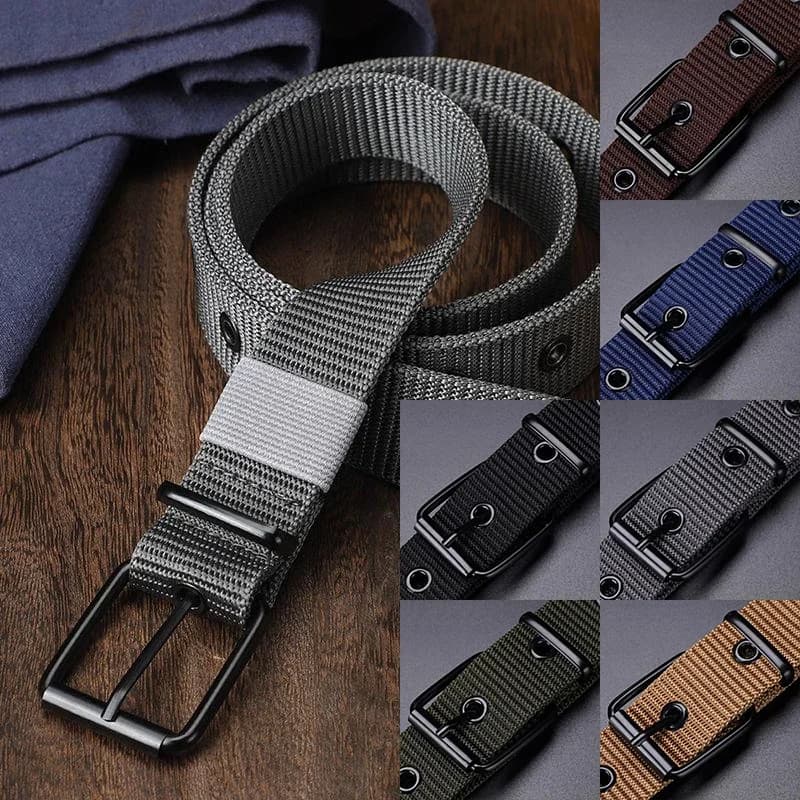 Ceintures pour hommes, mode décontractée, ceintures cloutées, ceinture tactique en toile et nylon, sangle de sport de haute qualité, ceinture BF01