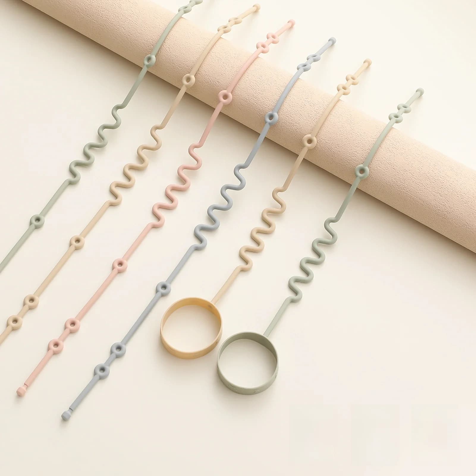 5 sangles de jouet en Silicone pour bébé, adaptées à divers Clips de sucette pour bébé, pour empêcher la perte et la Contamination des