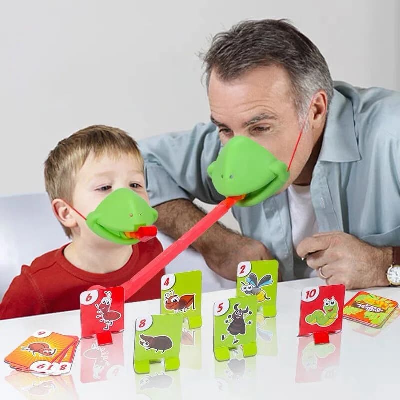 Masque de lézard grenouille, cartes à lécher la langue, jeux de société pour enfants, jouets de fête en famille, anti-stress, jeu de Puzzle de