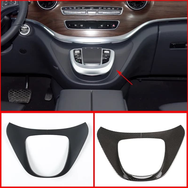 Autocollant de couverture de panneau d'engrenage de commande centrale en fibre de carbone ABS, accessoires pour Mercedes Benz classe V W447 V250 V260