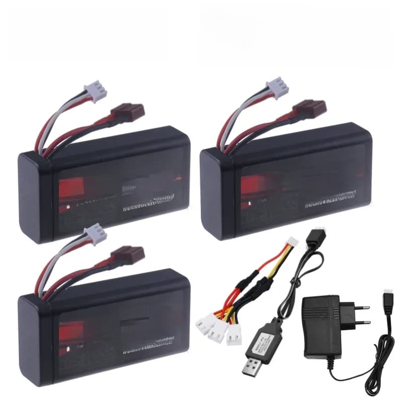Batterie Lipo 7.4V 6800mAh 18650 pour Wltoys 10428 /12428/12423, pièces de voiture RC étanches et ignifuges 2S pour Wltoys 144001