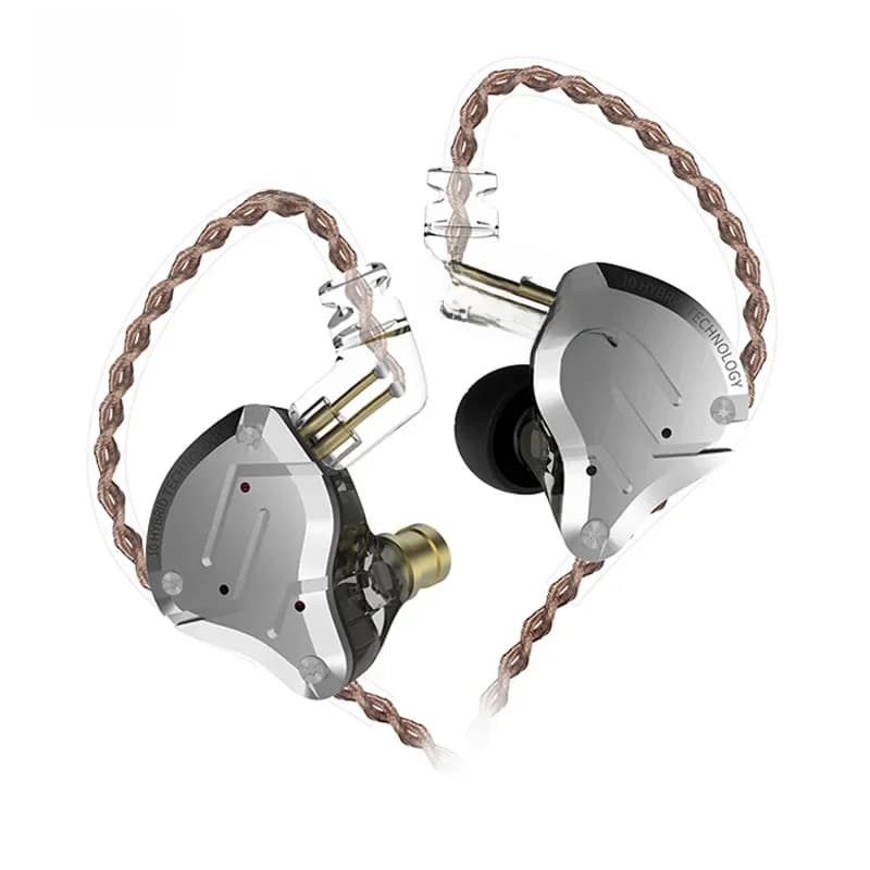 KZ ZS10 Pro écouteurs antibruit 4BA + 1DD hybride 10 unités de pilote HIFI basse écouteurs dans l'oreille moniteur casque en métal
