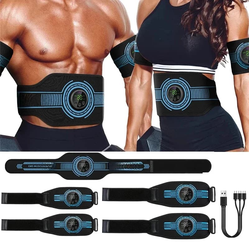 Ceinture de Stimulation musculaire EMS, stimulateur électrique ABS, entraîneur EMS, exercice Abdominal, ceintures tonifiantes, bras, jambes, dos,