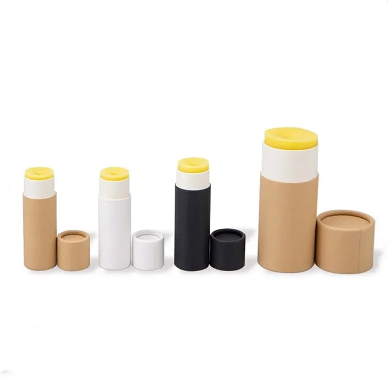 Tubes Push Up en papier Kraft, 50 pièces, carton biodégradable, emballage cylindrique cosmétique, baume à lèvres, conteneur déodorant