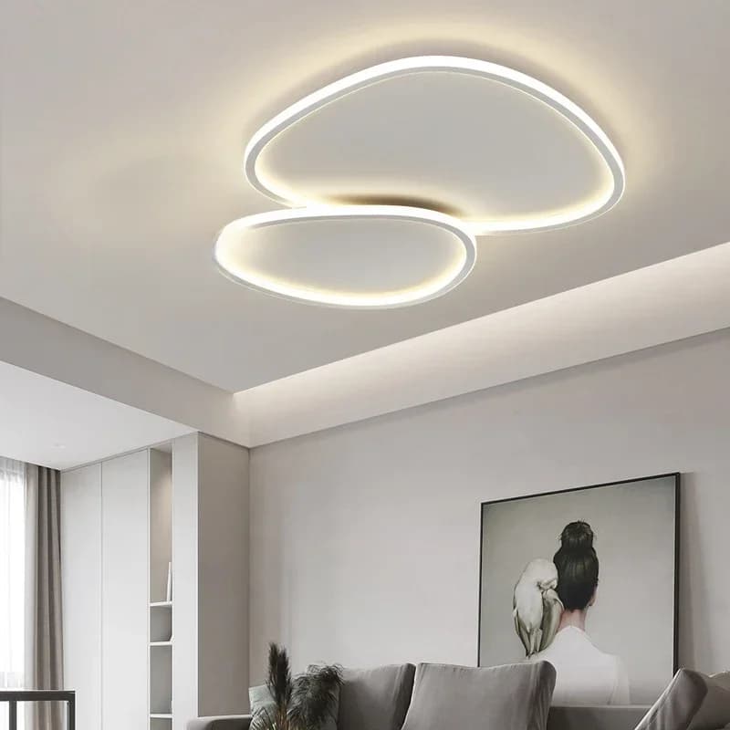 Plafonnier Led minimaliste nordique avec variateur blanc, luminaire décoratif d'intérieur, idéal pour un salon, une chambre à coucher ou une salle