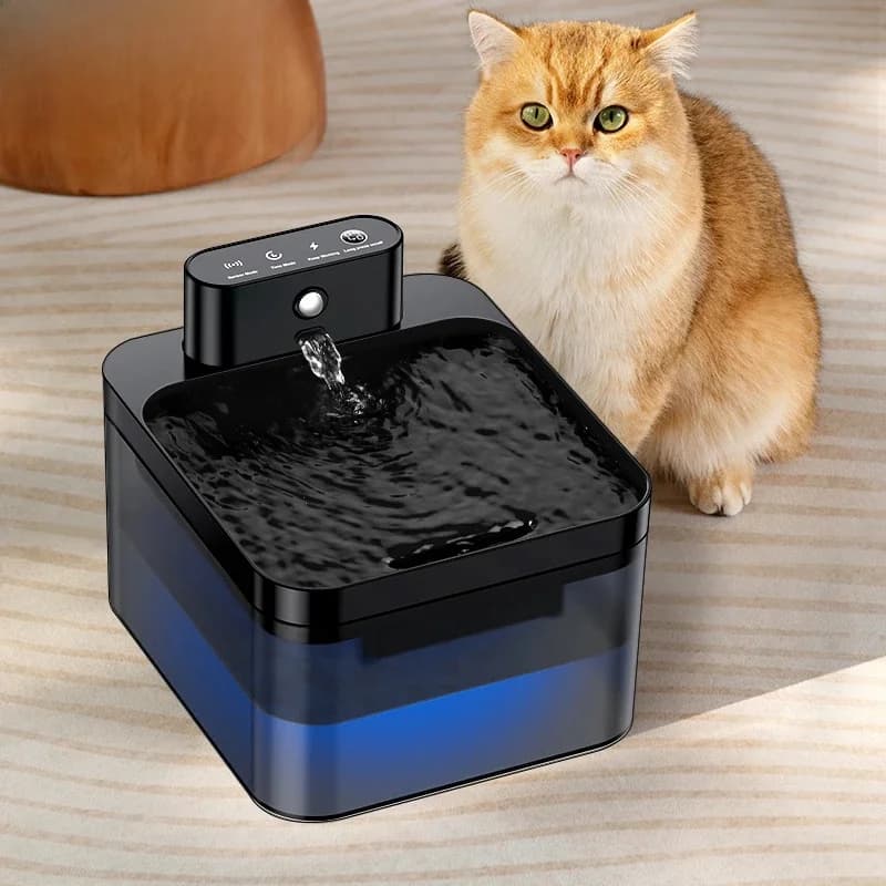 ROJECO fontaine d'eau automatique sans fil pour chat 2600mAh distributeur d'eau pour animaux de compagnie pour chien chat capteur infrarouge fontaine