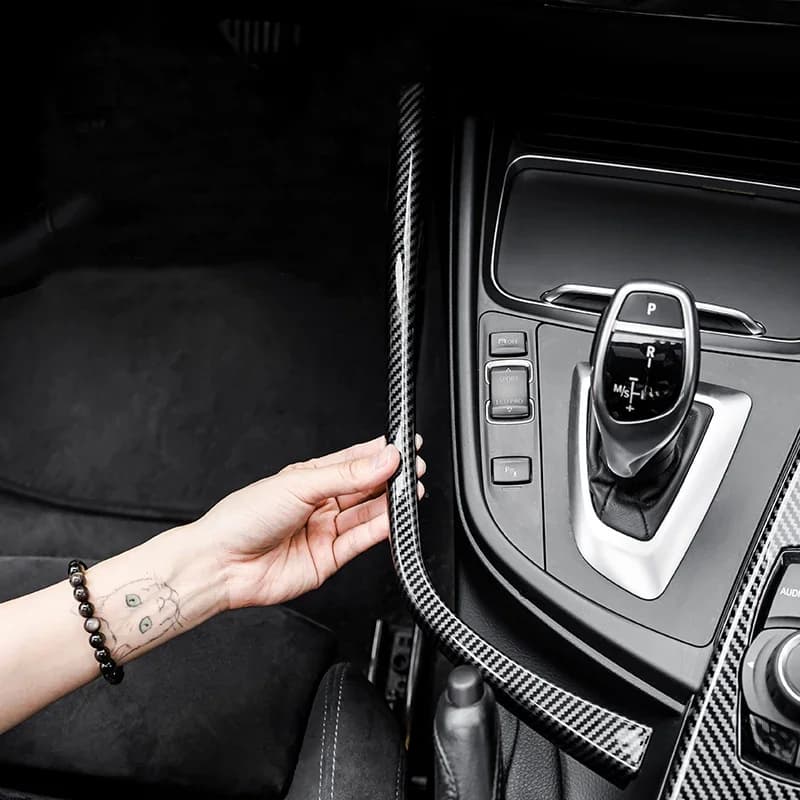 Autocollant de panneau de changement de vitesse de Console centrale de voiture en fibre de carbone, couverture autocollante pour BMW série 3 4 F30
