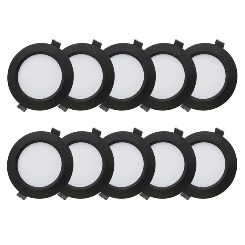 10 pièces LED Downlight étanche coque noire IP65 5W 7W 9W 12W 15W 18WCold chaud blanc naturel Spot lampe 220V 230V éclairage intérieur