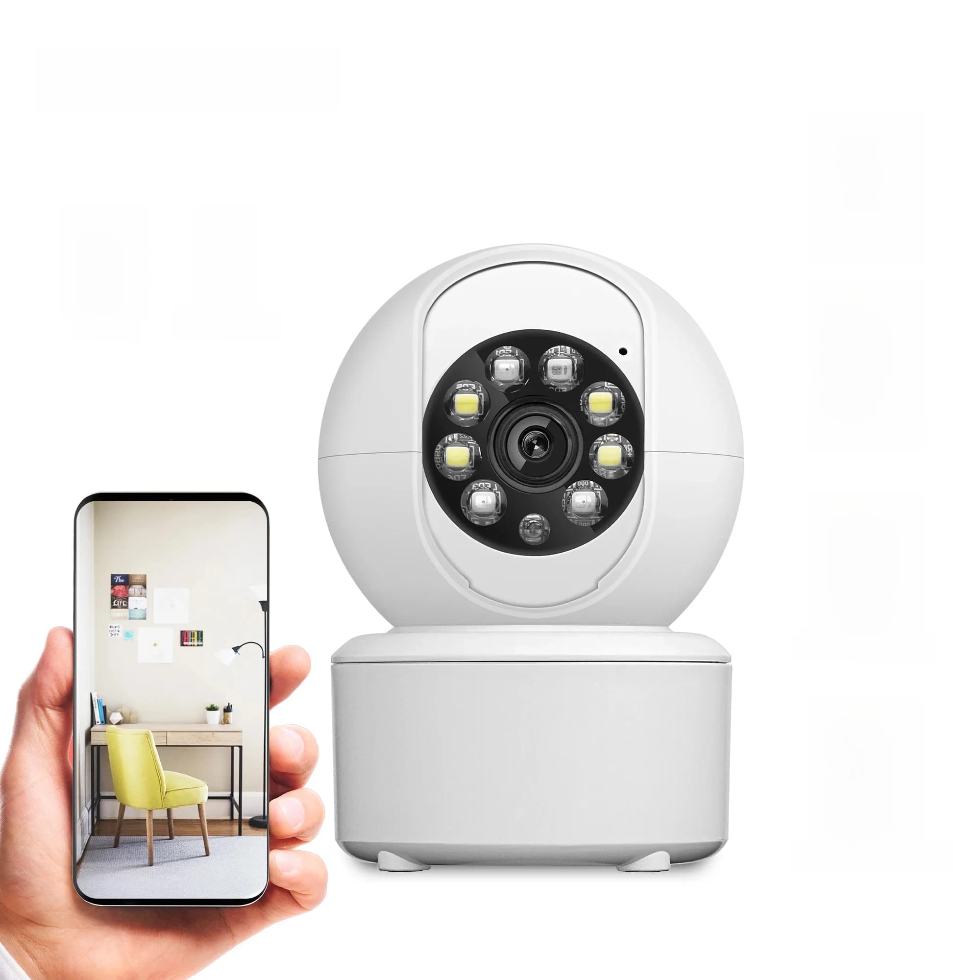 Caméra intelligente WIFI 3MP, Protection de sécurité, moniteur pour bébé, Mini caméra polychrome, Vision nocturne, suivi humain Ai, Audio